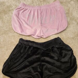 2 Hard To Find Juicy Couture Pink And Black Shorts